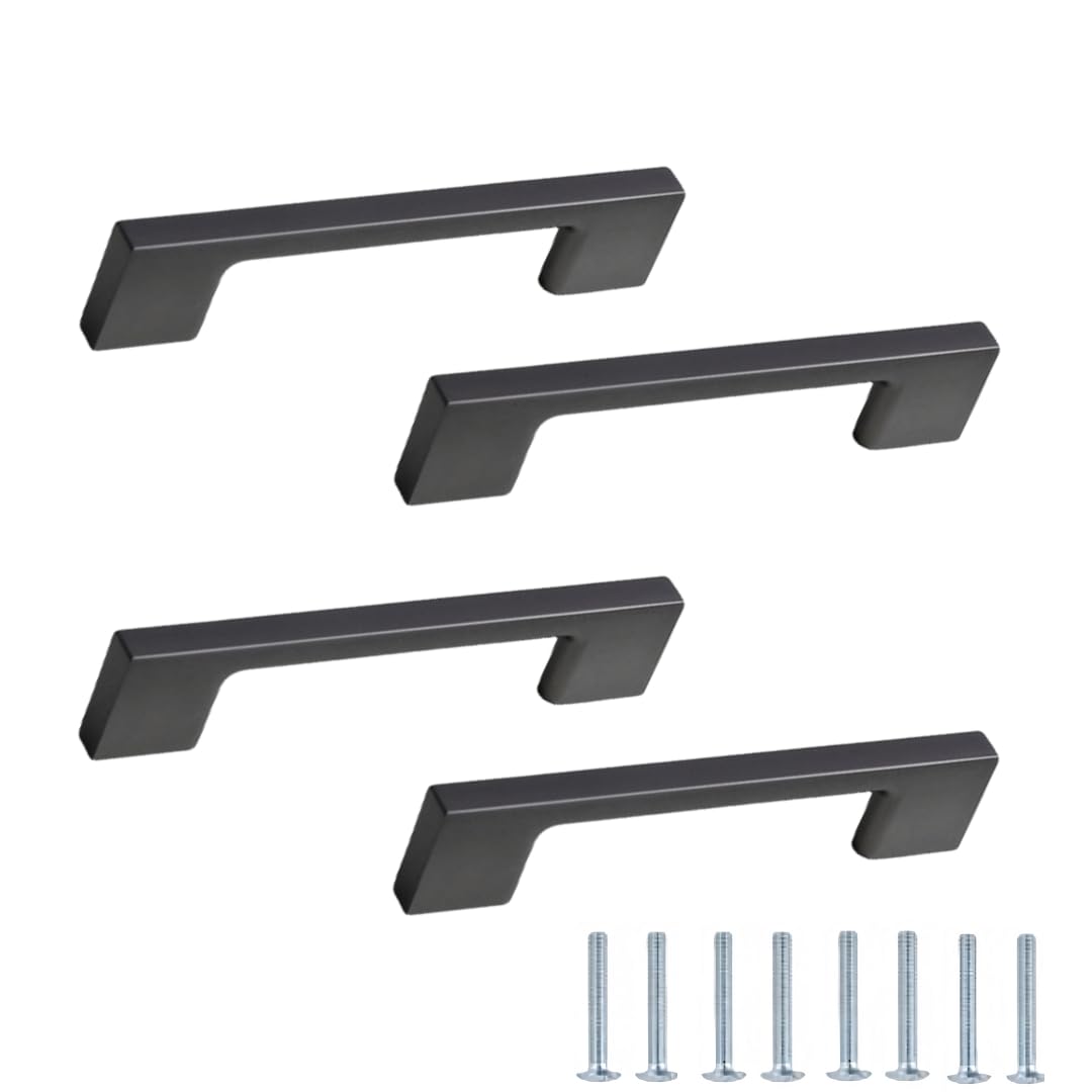 NLQCSXWEP Zinc Alloy Cabinet Bow Handle, Zinc Alloy Cabinet Handles 4 pcs Gray Multiple Sizes Single Hole(6237-96mm)