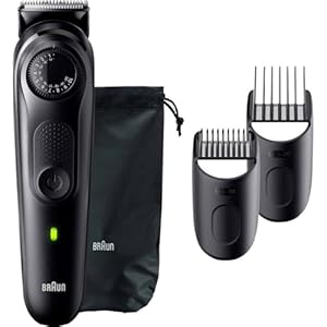 Braun Barttrimmer Series 5, Elektrischer Bartschneider Herren mit 5 Zubehörteile, Ultrascharfe ProBlade Klinge, 100 Min Akkulaufzeit, Kabelloser Bartrasierer, 40 Längen, Wasserdicht, BT5430, Schwarz