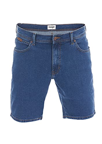 Wrangler Texas - Pantalones Vaqueros Cortos elásticos para Hombre, Corte Regular, algodón, Bermudas, Verano, Color Azul y Negro, w30, w31, w32, w33, w34, w36, w38, w40 - Blue Tomorrow - W32