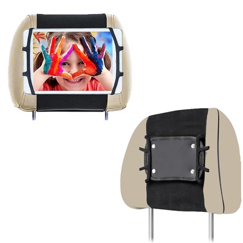 Preisvergleich Produktbild Tablet Halterung Auto, KFZ-Kopfstützen Tablet Halter mit Silikon Haltenetz, Verstellbare Tablet Kopfstützenhalterung für iPad, Kindle, Switch, Smartphone und 7-10.5 Zoll Geräte