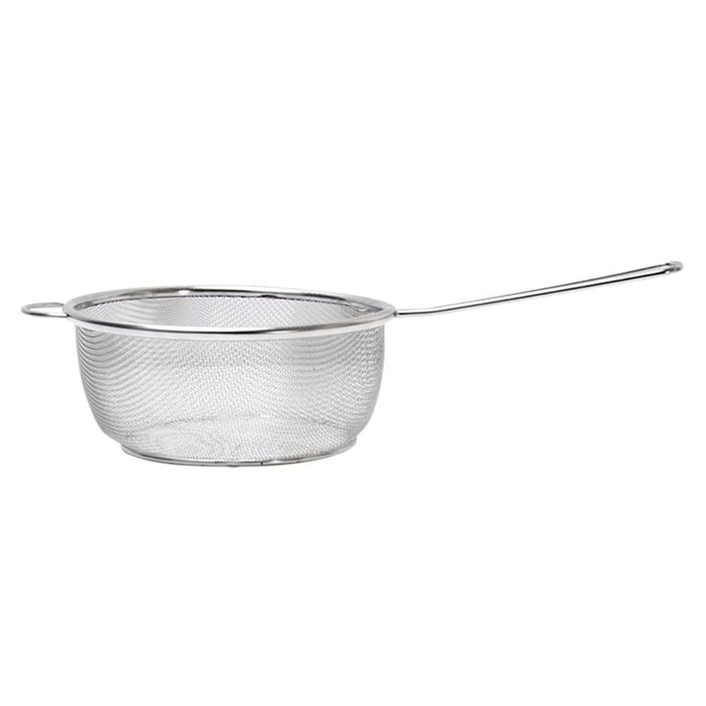 Colador de Mango Largo de Malla Fina de Acero Inoxidable de 20 cm: Ideal para freír, Pasta y Fideos