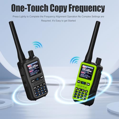 Image of BAOFENG UV-5R Mini Two Way Radio BF-5R Mini Walkie Talkie Wireless Power Adjustable Tiny Size Frequency Copy 999 Channels Type-C Four Colors Portable Ham with 771 Antenna and Headset(2 Pack) (Green)