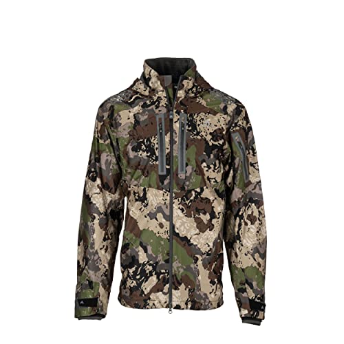 Pnuma Outdoor Selkirk Jacket, Caza Veil Camo, Waterproof, Adjustable Hood, Quiet Fabric (P101C)