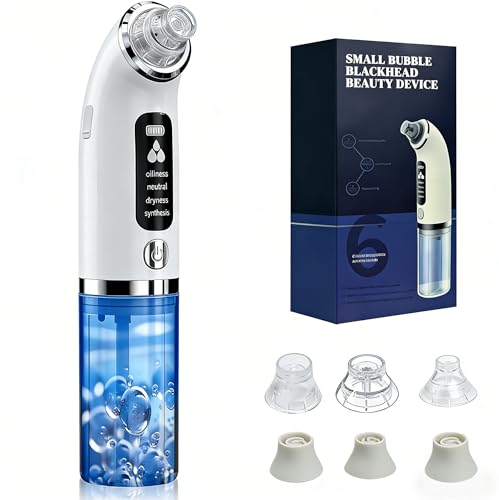 Rankaa Mitesserentferner Porenreiniger Gesicht, Mitesser Entferner Sauger Nase Akne Pickelsauger mit 4 Modi 6 Saugspitzen & Sichtbarem Wassertank, Super Saugkraft