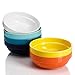 Sweese 119.002 Porcelain Stackable Bowls - 20 Ounce for Cereal, Salad - Set of 6, Hot Assorted Colors