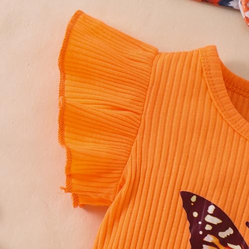 Baby Girl Summer Clothes Cute Butterfly Printed Romper + Denim Skirt + Headband 3pcs Shorts Set 0-18 Months4