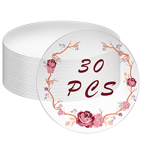 OctBird 30 Pcs Clear Acrylic Sheets, 4 Inches Round Acrylic Discs, 0.1cm Thick Acrylic Blanks Circles, Transparent Acrylic Panel Circle Sheets Signs for Picture Frame Painting DIY
