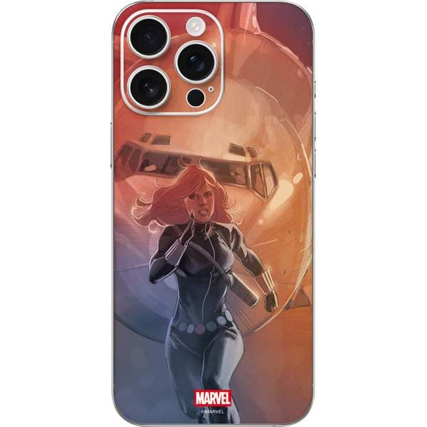 Skinit Decal Phone Skin Compatible with iPhone 16 Pro Max - Officially Licensed Marvel Black Widow Running Design