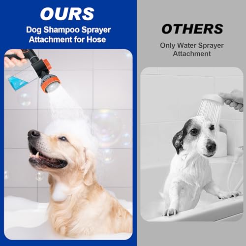 Dog Shower Attachment Water Hose Nozzle Sprayer Set with Metal 3way Shower Diverter  66 Ft Long Hose for Bathroom Shower Arm Easy Indoor Outdoor Pet Pup Dog Washer Hose Attachment  Cucciolini Doodles Dog shower attachment water hose nozzle sprayer set with metal 3 way shower diverter  6 6 ft long hose for bathroom shower arm easy indoor outdoor pet pup dog washer hose attachment   cucciolini doodles