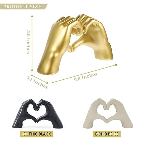 Escultura de Manos en Forma de Corazón Beige miniatura 4