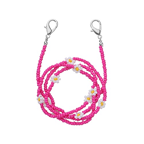 Image of Colorful Daisy Flower Beads Sunglasses Lanyards Holder Chain Necklace Strap Anti-Lost Beaded Detachable for Women