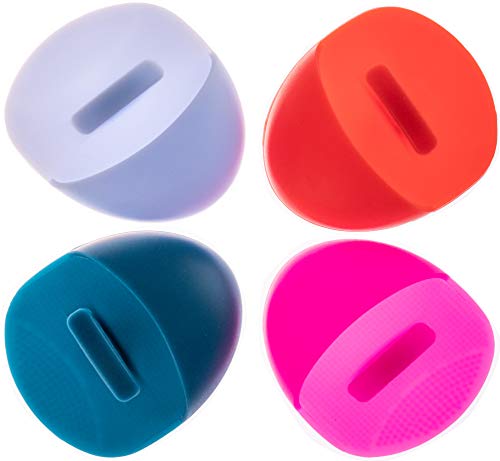 TI Style Soft Silicone Facial Scrubber – Pore Cleansing Tool to Brush, Clean Deep and Massage Face Skin – Rubber Pads Great for Blackheads, Washing, Removing Makeup, Exfoliating (4 Set) by TI Style