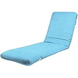 TIENDA EURASIA - Colchoneta para Tumbona de Jardin - Cojin Tumbona Acolchado Relleno de Fibra - Funda de Tela con Cremallera Lavable (180 x 50 cm, Azul Turquesa)