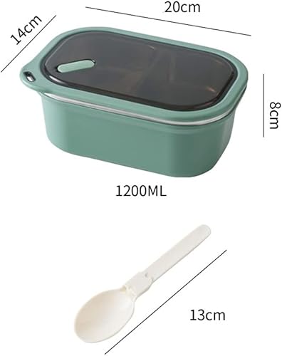 Miniatura 7 de Ptsygantl Caja Bento de acero inoxidable, contenedores de almuerzo de metal con compartimento, lonchera sellada contenedor de comida (azul)