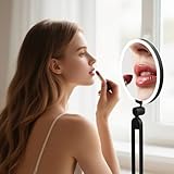 Magnifying Mirror with Light 40X/1X, Double Sided Travel Makeup Mirror with Lights and Magnification, 3 Colors Dimming Lighting, Rechargeable Large Size of 15cm, Foldable Design, 360°Angle Adjustable - Image 7