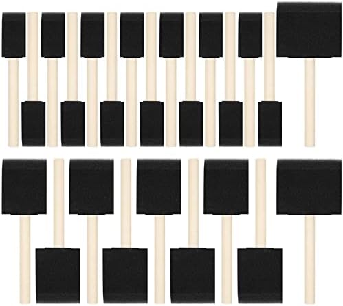 24 Pcs Foam Brush Set, Foam Paint Brushes, Wood Handle Sponge Brushes for Painting, Foam Brushes Sponge Paint Brush for Staining, Varnishes, and DIY Craft Projects (1'', 2'' and 3'')