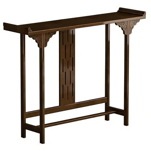 WUXTOKV Console Entree Couloir, Console Meuble Entree en Bois Chêne, Légère et Durable, Imperméable, 4 Traverses Renforcées(100x82x25CM/39x32x10IN)