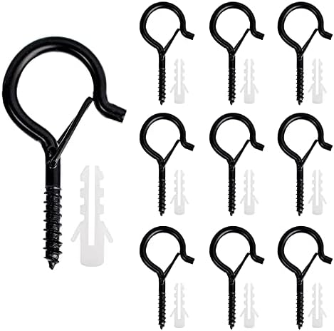 Benvo 10 Pieces Outdoor Q-Hanger Easy Release Screw Wire Hanger Hooks Christmas Light Hooks with Safe Buckle for String Lights New Year Party Outside Led Wire and Fairy Light Hangers for House Garage