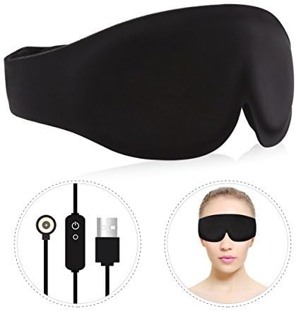 Heated Eye Mask with USB Temperature Control, Warming Night Sleep Mask for Dry Eyes Compress Relief Blepharitis(Graphene Heating Material)