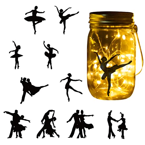 GLOBLELAND Danse Silhouette Cutouts de fenêtre Danseur Silhouette Autocollants muraux Silhouette Accrochons Décalcomanies Lampe Décorations d’Art Murale