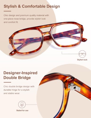 Image of Madison Avenue Retro Aviator Blue Light Glasses for Women Men