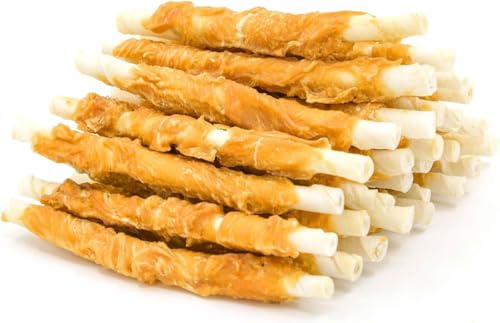 Jungle Calling Dog Treats, Chicken Wrapped Rawhide Sticks for Dogs,