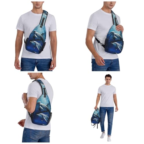 Bolso cruzado deportivo para hombres y mujeres negro miniatura 7