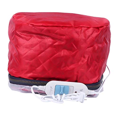menolana Hair Care Cap, 110V Hair Heat Treatment Cap, Deep Conditioning Heat Cap, Thermal Treatment Caps for Hair Spa, Beauty Steamer Nourishing Hat - Red