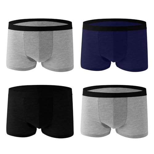 Cambkatl 4 Pack Men’s Underwear Breathable Boxer Briefs Soft Comfortable Underwear Trunks No Fly