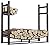Fire Beauty Fireplace Log Rack with Kindling Holder Firewood Holder for Wood Storage Storage Log Holder (14.3lb)