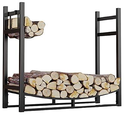 Fire Beauty Fireplace Log Rack with Kindling Holder Firewood Holder for Wood Storage Storage Log Holder (14.3lb)