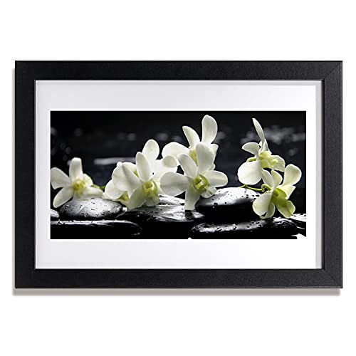 Affiche encadrée cuisine et salon pour une ambiance pierres de fleurs