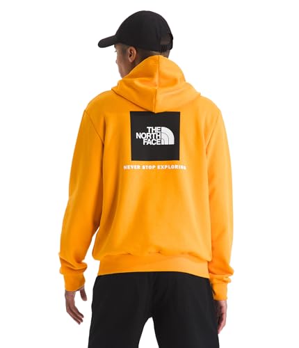 The North Face Mens Evolution Box NSE Hoodie - Sweatshirt with Performance Hood Adjustable Drawcord Kangaroo Hand Pocket Summit Gold Large