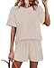 WIHOLL Two Piece Lounge Sets for Women 2 Piece Short Sets for Women Pajamas Matching Set Womens Fashion Clothing Spring Summer Outfits Beach Vacation Outfits Loungewear 2026 Apricot M