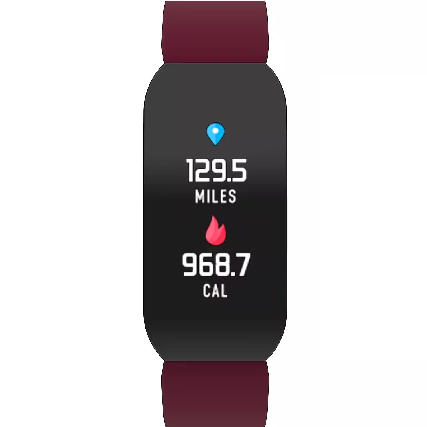 iTouch 500144B-G10 Unisex Smartwatch with Active Fitness Tracker, Black/Burgundy