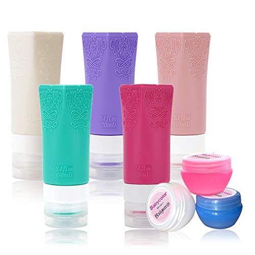 Travel Bottles, Silicone Travel Bottle TSA Approved, Squeezable 2.4oz Travel Containers & Accessories for Cosmetic Shampoo Conditioner Lotion Soap Liquids Toiletries (8 Pack)