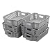 Idomy Slim Plastic Storage Trays Baskets, Set of 6, Black and White