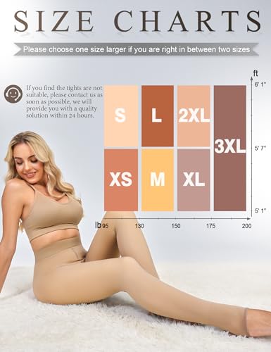Image of KBVOT Fleece Lined Tights Women Sheer Warm Pantyhose Leggings Fake Translucent Thermal Winter Thick Tights for Dresses