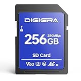 DIGIERA 256GB LSU100 SDXC UHS-II Memory Card - up to 280MB/s, C10, U3, V60, 6K, SD Card for Computers, Digital Cameras, Home Theatre Devices, Car Navigation Systems (1 Pack)