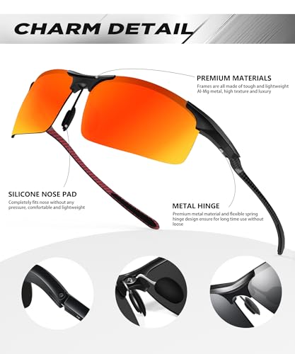 ANYLUV Polarized Sunglasses-for-Men Sunglasses Men: Carbon Fiber Sunglasses with UV400 Protection for Fishing Driving Gift3