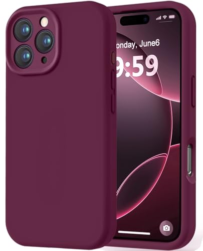 Image of LOVE 3000 Designed for iPhone 16 Pro Max Case, Premium Silicone with [Soft Anti-Scratch Microfiber Lining] Shockproof Protective Phone Case for Men Women Girls 6.9 inch, WineRed