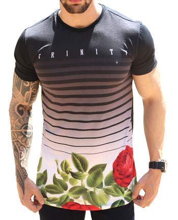 Camiseta Oversized Camisa Swag Masculina Longline Floral