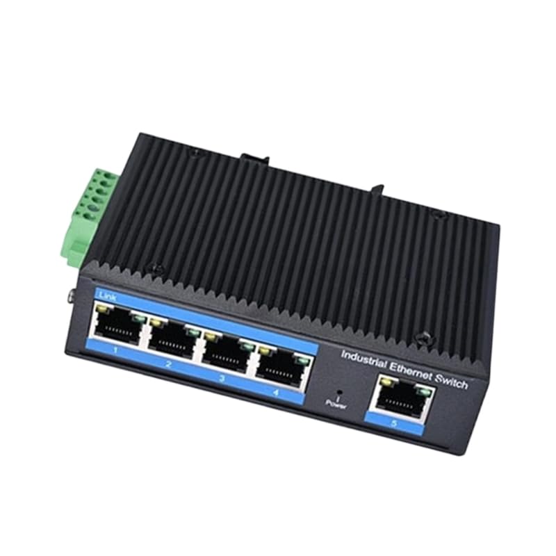 Przemysłowy 5-portowy przełącznik Gigabit Ethernet do montażu na szynie DIN do sieci