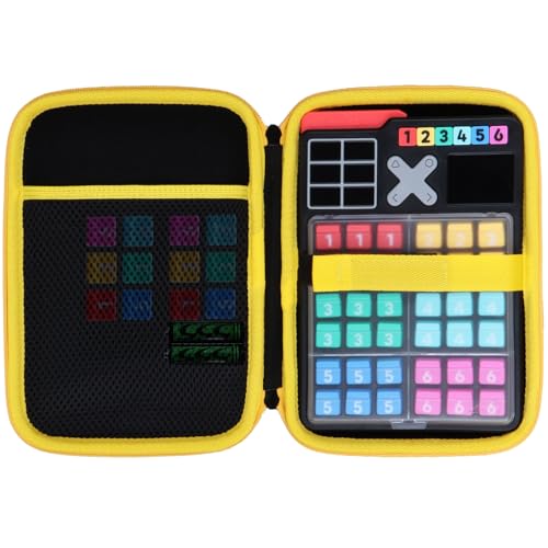 Lebakort Storage Case Compatible with GiiKER Smart Sudoku Puzzle Original 2500 Challenges Sudoku Brain Teaser Puzzle (Black + Yellow Case)
