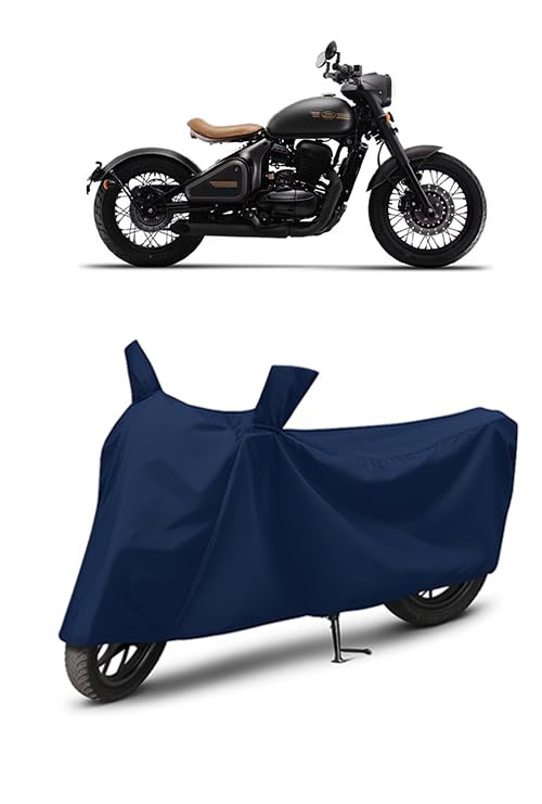Image of Waterproof Bike Cover for Jawa Perak | All Weather Protection from Rain, Dust, UV Rays & Scratches with Mirror Pockets & Buckle Belt | Perak Bike Cover