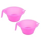 lasenersm 2 Pieces Hair Color Bowl Hair Dye Bowl Hair Color Mixing Bowl Plastic Color Mixing Tint Bowl Applicator Bowl Hair Dyeing Coloring Tools for Home Salon(Pink)
