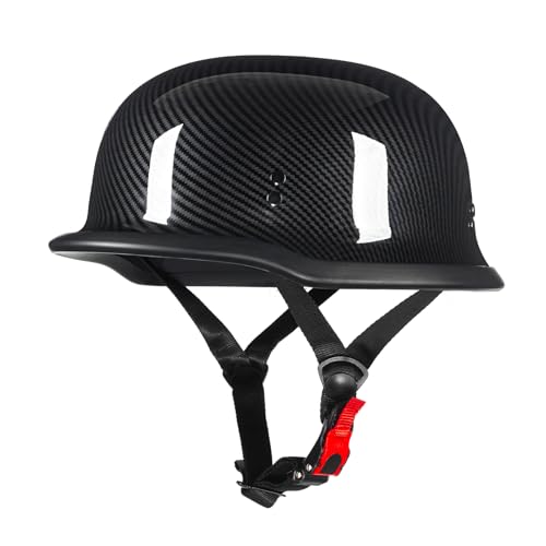 Crown Racing Half Motorcycle Helmets German Style Open Face Retro Helmet Adult DOT Approved Bright Lines