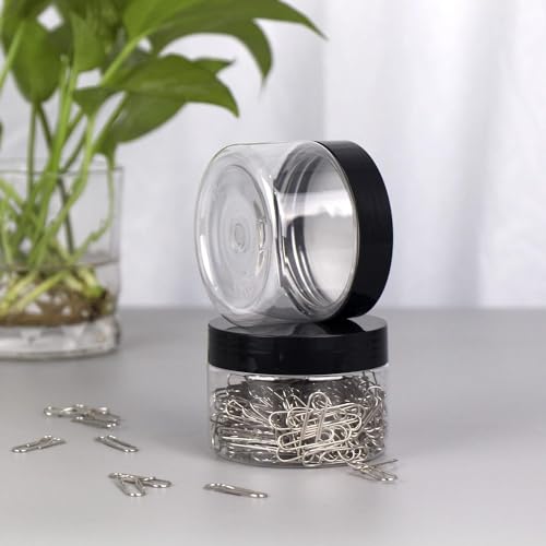 4oz Plastic Jars Container with Lids, 10 Pack BPA Free Refillable Cosmetic Jars with Lids Clear Round Small Container for Lotion, Cream, Powders, Makeup, Slime, Honey Jam, Bath Salts, Black4