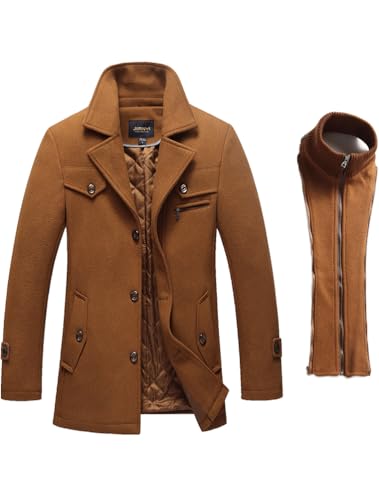 Lavnis Men's Winter Wool Coats Slim Fit Single Breasted Trench Jacket Woolen Pea Coat3