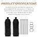 QKYS 2PCS Thickened Silicone Inner Tie Rod Boot Kit, Silicone Rack and Pinion Boot with Bellow Cable Ties & Clamps, Universal Dustproof & Waterproof Steering System Protection Accessories